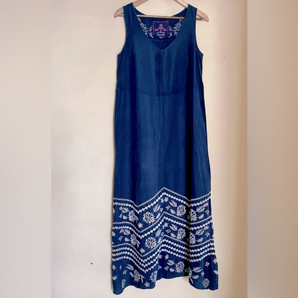 JOHNNY WAS Embroidered Petra Linen Maxi Dress - Picture 3 of 13